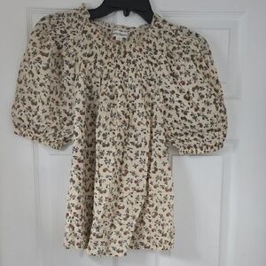 Roller Rabbit Cream Floral Blouse